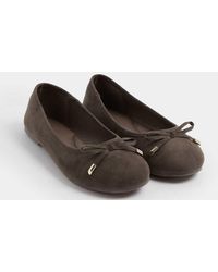 Yours Clothing - Faux Suede Ballerina Pumps - Lyst
