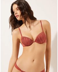Calzedonia - Push-Up Bikini Top Shiny Satin - Lyst