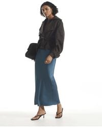 River Island - Satin Bias Maxi Skirt - Lyst