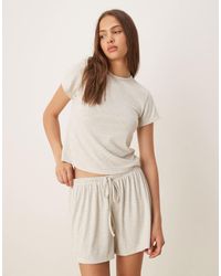 ASOS - Mix & Match Rib Oversized Pyjama Tee With Side Split - Lyst