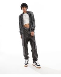 ASOS - baggy Leather Look Cargo Pants - Lyst
