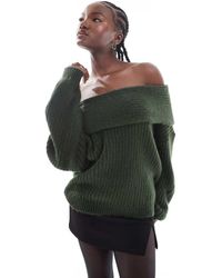 ASOS - Oversized Knitted Off Shoulder Jumper - Lyst