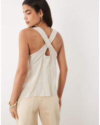 ASOS - Linen Cross Back Scoop Neck Cami - Lyst