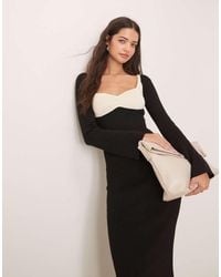 Pretty Lavish - Contrast Knit Maxi Dress - Lyst