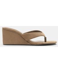 Pull&Bear - Toe Thong Wedge Sandals - Lyst