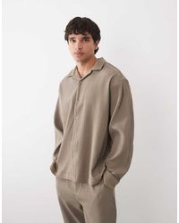 ASOS - Co-Ord Oversized Revere Plisse Shirt - Lyst