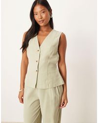 Vila - Tie Waist Tailored Waistcoat Co-ord - Lyst