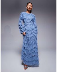 Beauut - Maryisa Long Sleeve Ruffle Maxi Dress - Lyst