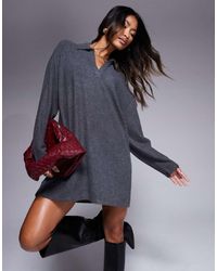 ASOS - Vestido Corto Estilo Polo De Rugby Extragrande Con Solapas De Tejido Supersuave De - Lyst