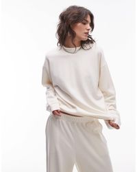 TOPSHOP - Brushed Funnel Neck Sweatshirt - Lyst
