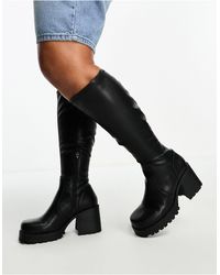 ASOS - Curve Command Heeled Knee Boots - Lyst