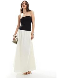 4th & Reckless - Maxi-Jurk Met Contrasterende Bandeau En Verlaagde Taille - Lyst