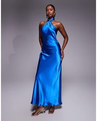 Forever New - Satin Knot Halter Neck Maxi Dress - Lyst