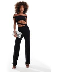 ASOS - Bandeau Cut-Out Wide-Leg Jumpsuit - Lyst