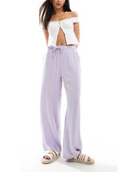 Miss Selfridge - Linen Look Pull On Wide Leg Pants - Lyst