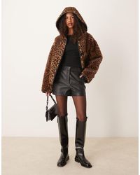 Mango - Reversible Leopard Faux Fur Jacket - Lyst