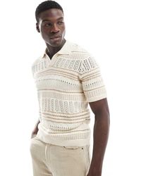 Only & Sons - Relaxed Fit Open Knit Polo - Lyst