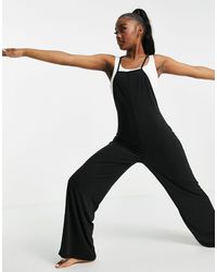 ASOS 4505 Yoga Unitard With Wide Leg - Gray