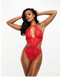 We Are We Wear - Lace Bodysuit With Strappy Back Detail - Lyst