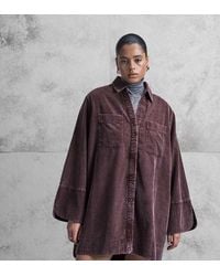 ASOS - Asos Design Curve Cord Mini Shirt Dress With Wide Cuffs And Oversized Pockets - Lyst