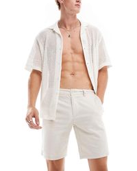 Only & Sons - – chino-shorts aus leinenmix - Lyst