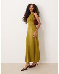 ASOS - Racer Satin Maxi Dress - Lyst