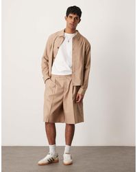 ASOS - Nette Bermuda Short Met Textuur En Elastische Taille - Lyst