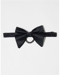 ASOS - Satin Bow Tie With Chain - Lyst