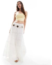 South Beach - Broderie Maxi Skirt - Lyst