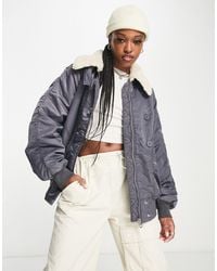 Weekday - Gaus Oversized Padded Bomber With Borg Collar - Lyst