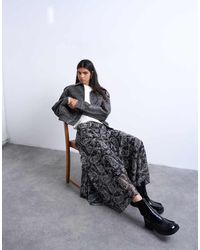 TOPSHOP - Falda Larga De Corte Circular Con Y Detalle De Costura De Chifón De - Lyst