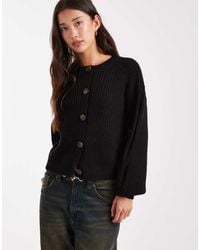 Vero Moda - Chunky Rib Round Neck Cardigan - Lyst