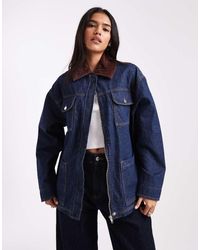 ASOS - Denim Barn Jack Met Spoeling En Contrasterende Kraag - Lyst