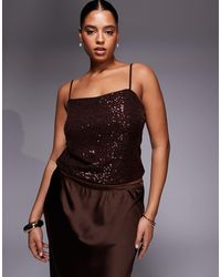 ASOS - Asos Design Curve Allover Sequin Cami Top - Lyst