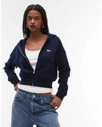 Tommy Hilfiger - Felpa Con Cappuccio Squadrata Con Chiusura Con Zip - Lyst
