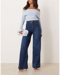 ASOS - Jean large à taille haute avec poches devant - foncé délavé - Lyst