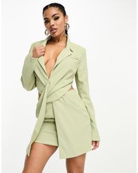 Kaiia - Twist Front Cut Out Mini Blazer Dress - Lyst