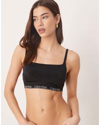 Calvin Klein - Logo Band Square Neck Bralette Bikini Top - Lyst