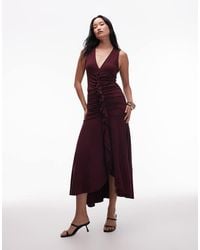 & Other Stories - Jersey Midaxi Dress With Ruffle Front And Ruching - Lyst