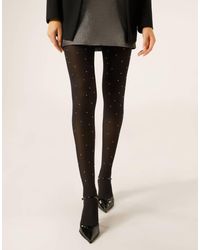 Calzedonia - All-Over Diamanté Opaque Tights - Lyst