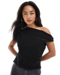 ASOS - – drapiertes, schulterfreies oberteil aus lyocell - Lyst