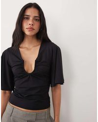 ASOS - Flutter Sleeve U-wire Top - Lyst