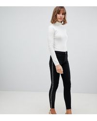 River Island Molly - Skinny Jeans Met Krijtstrepen In Zwart