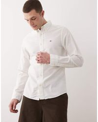 GANT - Slim-Fit Oxford Overhemd Met Icoonlogo - Lyst