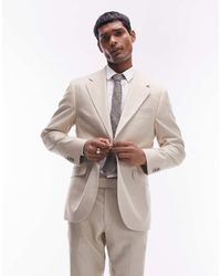 TOPMAN - Giacca Da Abito Skinny Color Pietra - Lyst