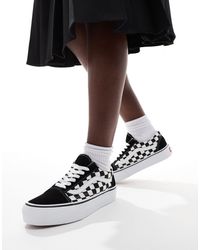 Vans - Checkerboard old skool - sneakers a scacchi con plateau nere/bianche - Lyst