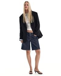 Bershka - Striped Double-breasted Blazer - Lyst
