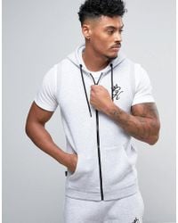 Gym King Sleeveless Muscle Fit Hoodie In Gray