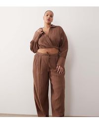 ASOS - Asos Design Curve Callie Cheesecloth Beach Balloon Pants - Lyst