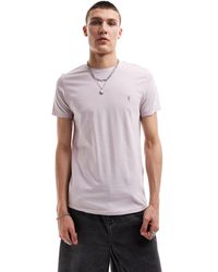 AllSaints - Tonic - t-shirt girocollo a maniche corte lilla - Lyst